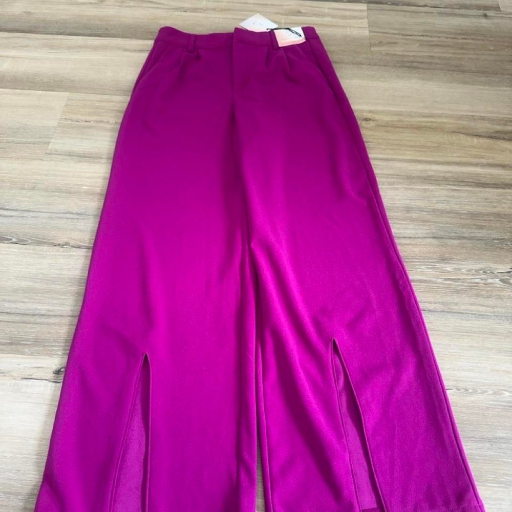 Happily Grey Magenta Wide Leg Trousers Size 1